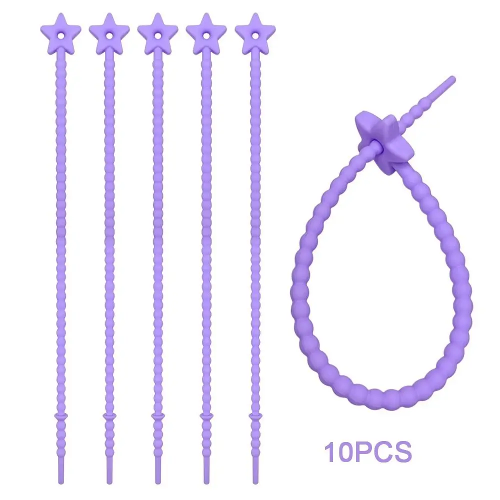 10pcs Colorful Self-locking Adjustable Jewelry Lanyard Silicone Rope Cable Tie Bag Pendant Gifts