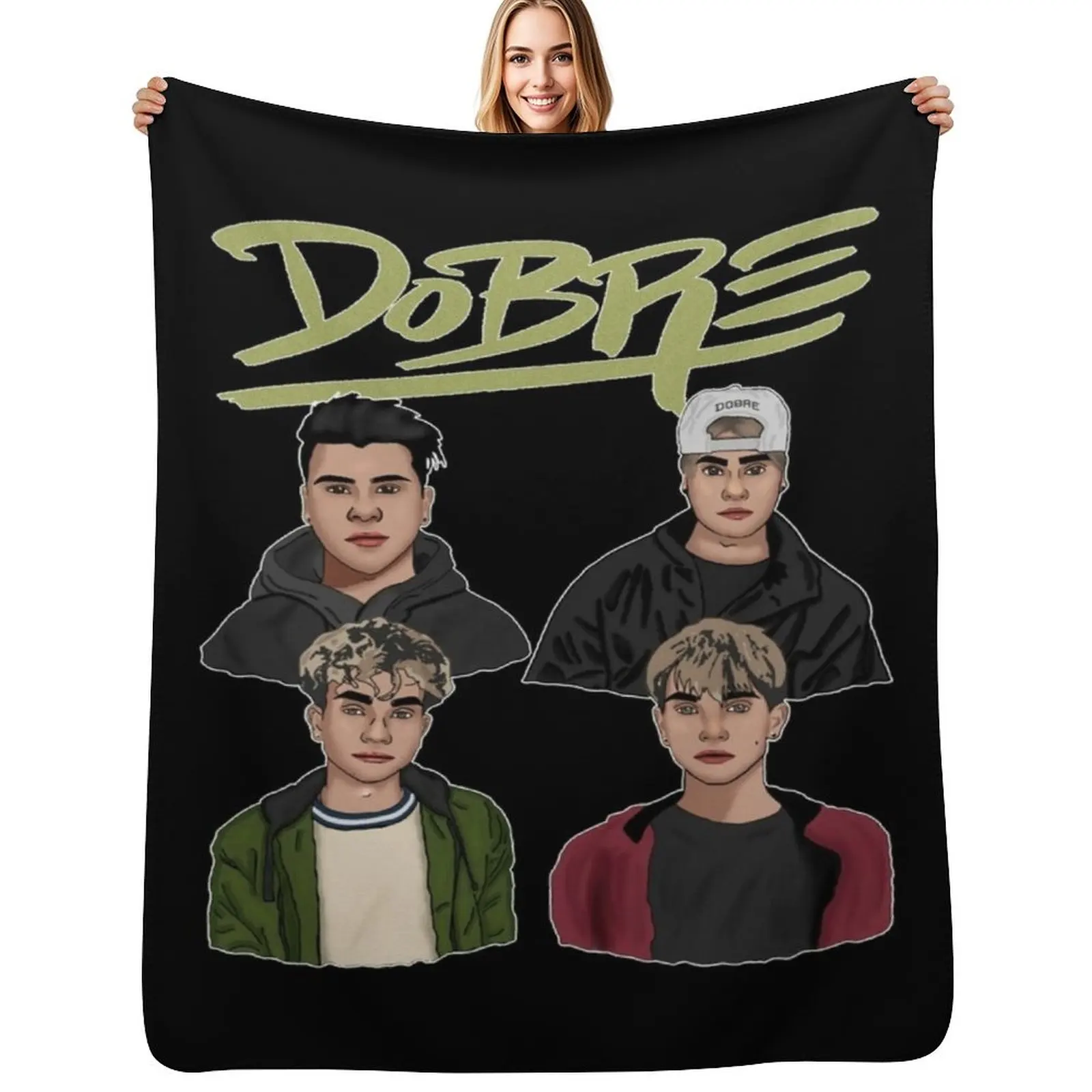 Dobre Brother Twins Merch Throw Blanket Beach Travel Furry Heavy Bed linens Plaid Blankets