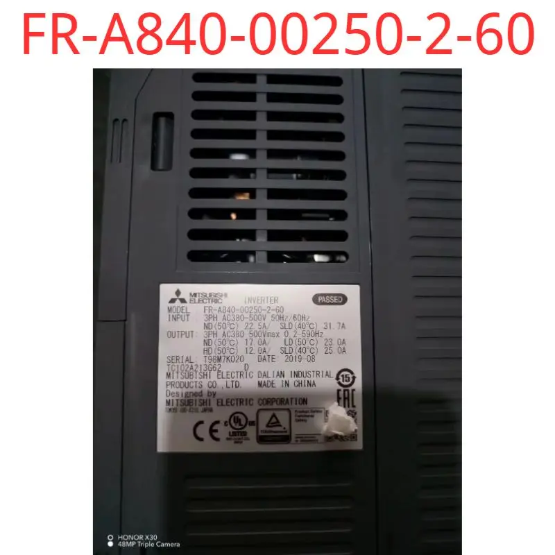 Second-hand test OK Inverter, FR-A840-00250-2-60, 11KW, 380V, functional package