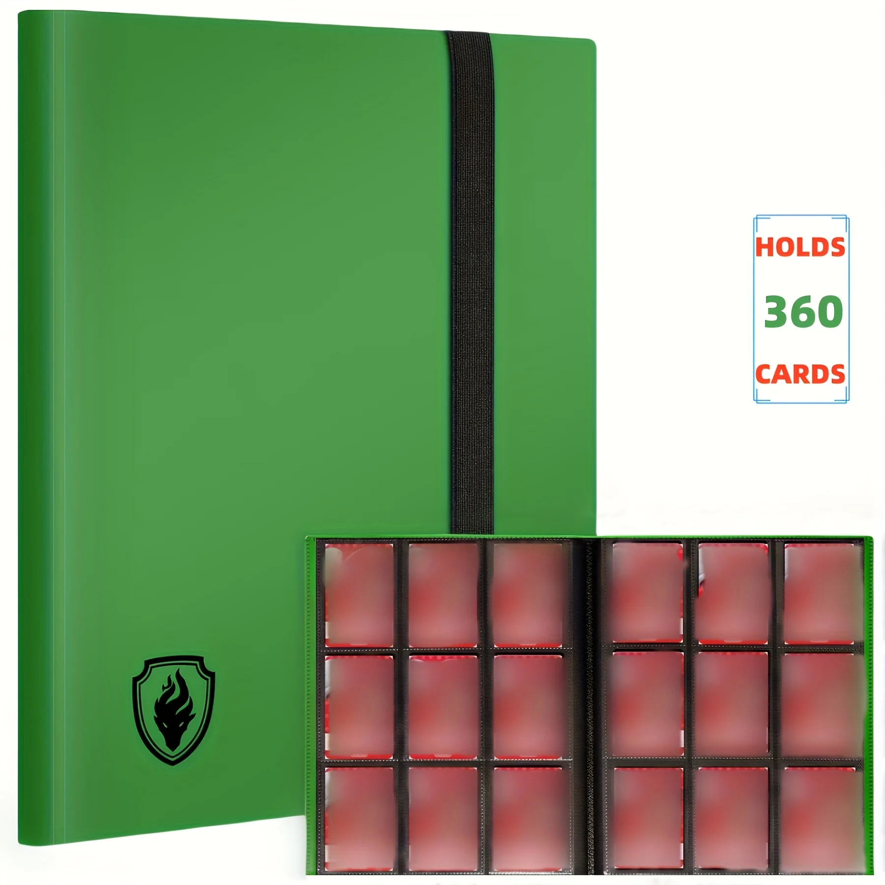9-vakjes trading card binder voor 360 kaarten, stijlvolle zijdelingse kaartenalbum, stevige kaartenverzamelfolder voor TCG