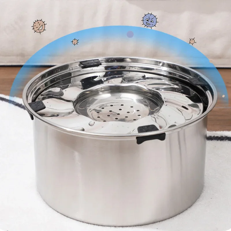 5.6L Stainless Steel Dog Floating Bowl No Spill Anti-Splash Dog Water Dispenser Non-Slip Dog Bowl Water Feeder Feeding Bowl