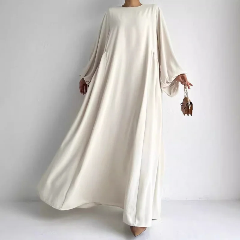 

2025New Middle Eastern Muslim Women's Clothing Simple RobeAbayaLong Dress Robe