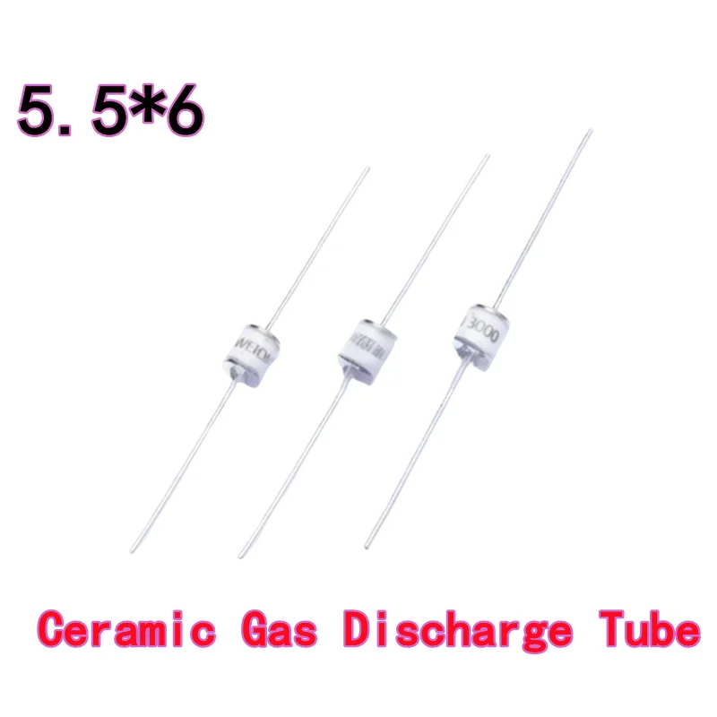 10PCS 2R600-5 Plug-in Discharge Tube 75V 90V 150V 230V 350V 470V 500V 800V 5.5*6mm Through-Hole Ceramic Gas Discharge Tube