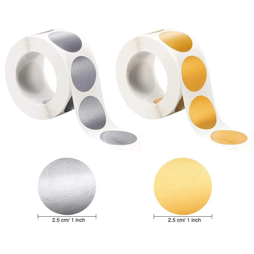 300pcs Gold / Silver Scratch Sticker DIY Ticket Party Game Scratch Lottery Decoration Toy Office Scrapbook  Stationery Stickers