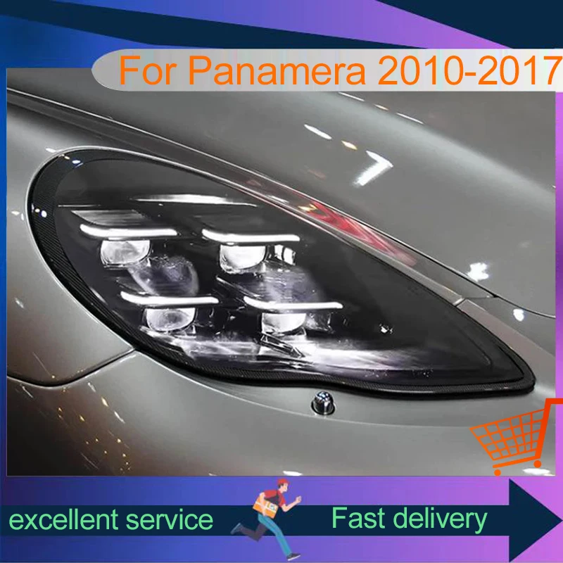 Auto Headlights For Porsche Panamera 2010-2017 Front Lamp LED Bulbs DRL Newest Upgrade Head Light Projector Lens Car Accessories