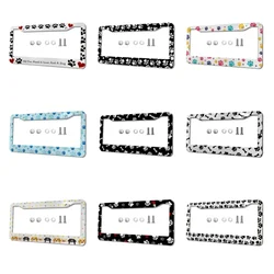Beautiful Animal Footprints with screws license plate holder car decoration aluminum alloy car parts American specifications A9