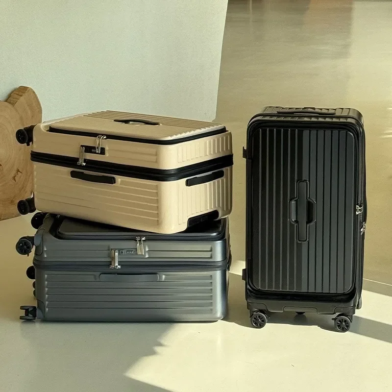 Side open lid deep warehouse large capacity suitcase