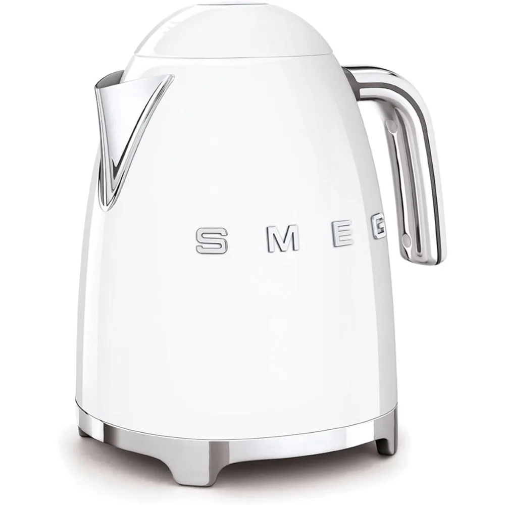 klf03whuk 50s Retro Style Kettle White 3d Logo, Stainless Steel Electric Kettles, 3000 watts, 1.7 Liters