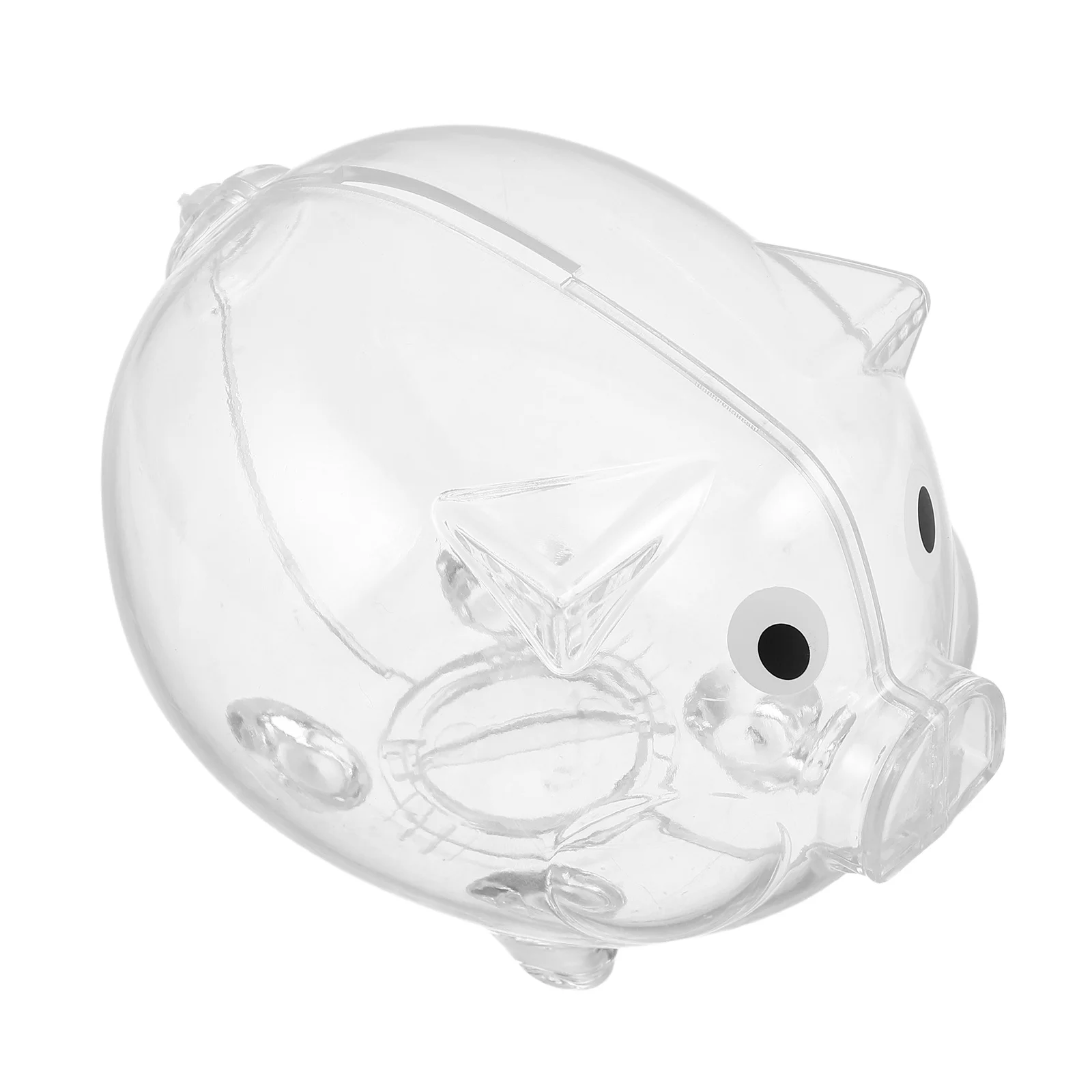 

2Pcs Cartoon Piggy Bank Transparent Clear Money Saving Box Pig Shaped Coin Jar Decorative Cash Saving Box for