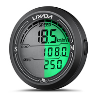 Wired Bike Speedometer IP67 Waterproof Round Shaped Bike Computer Large LCD Dispaly Backlight Screen Cycle Odometer