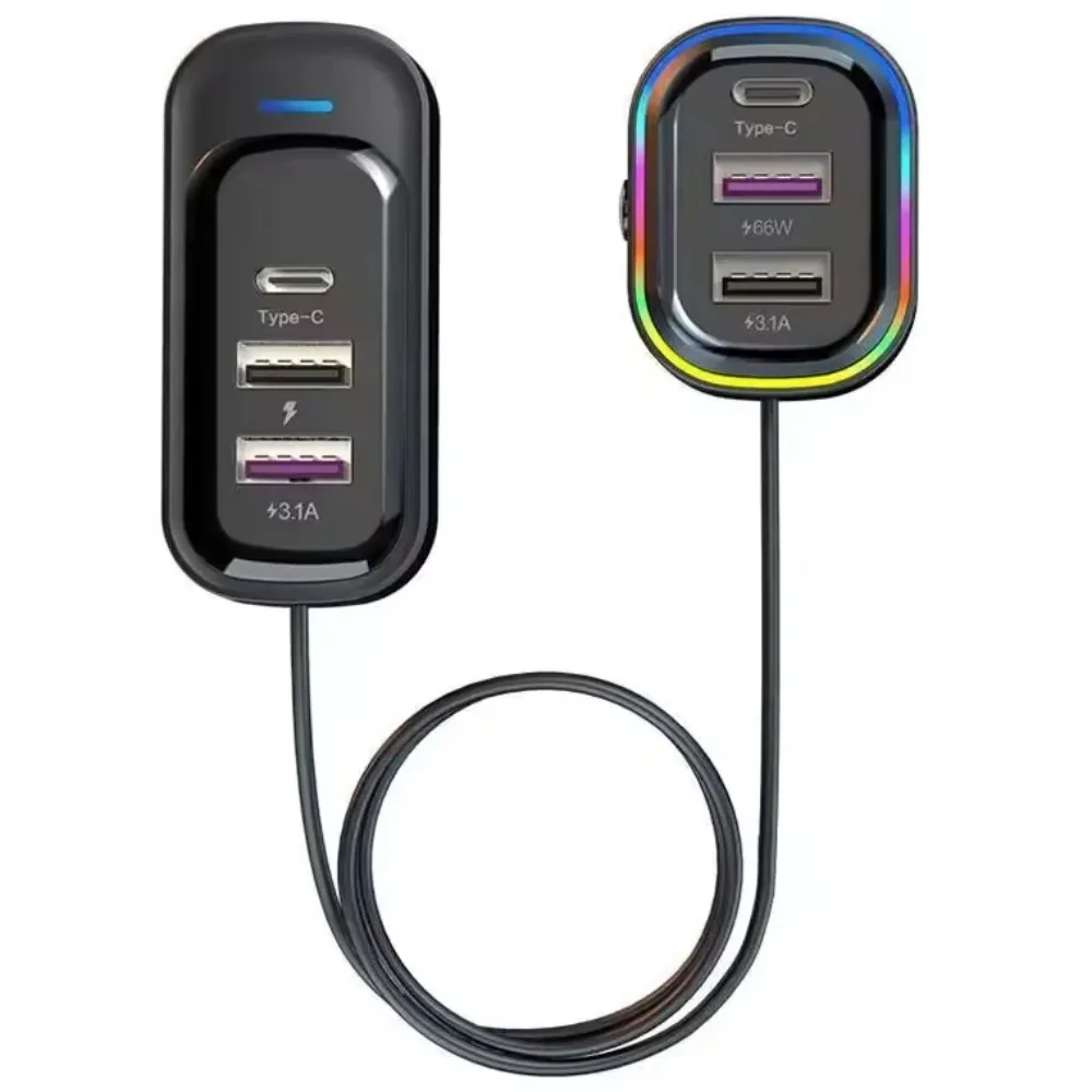 Multi-Port Car Charger Super Fast Charger Support Android 48W Type-C Interface Car Charging 6 Port Car Charger General