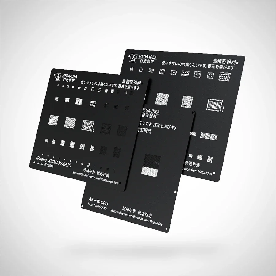 استنسل MEGA IDEA Bga عالي الجودة لهاتف Iphone 7 7PLUS 8 8PLUS X XS XR XSMAX 11 12 13 14PRO PROMAX