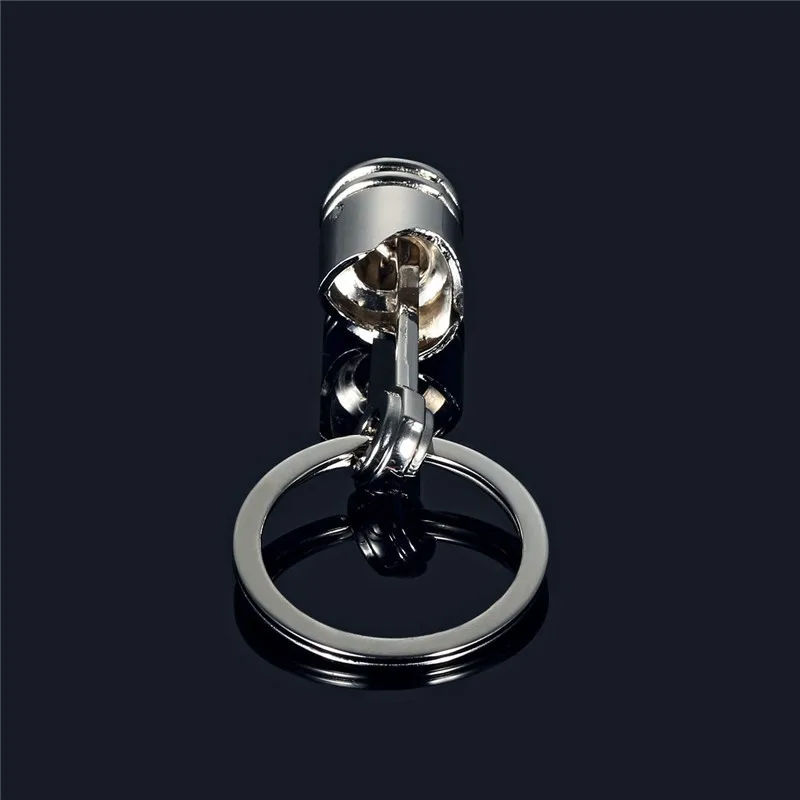 High-Grade Metal Keychain Automobile Piston Key Ring Creative Gifts Personality Engine Modified Piston Car Accessories Goods