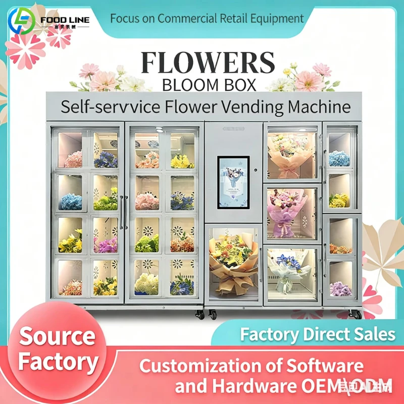 Customized Simple Install Flower Vending Machine Plug and Play Floral Vending Machine Convenient Bouquet Vending Machine