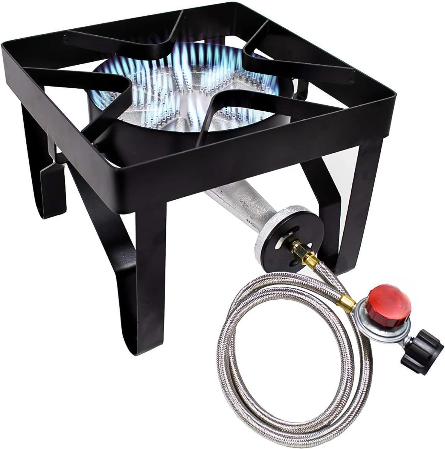 

Propane Burner Heavy-Duty Propane Stove Outdoor Burner with Adjustable 0-20Psi Regulator and Steel Braided Hose