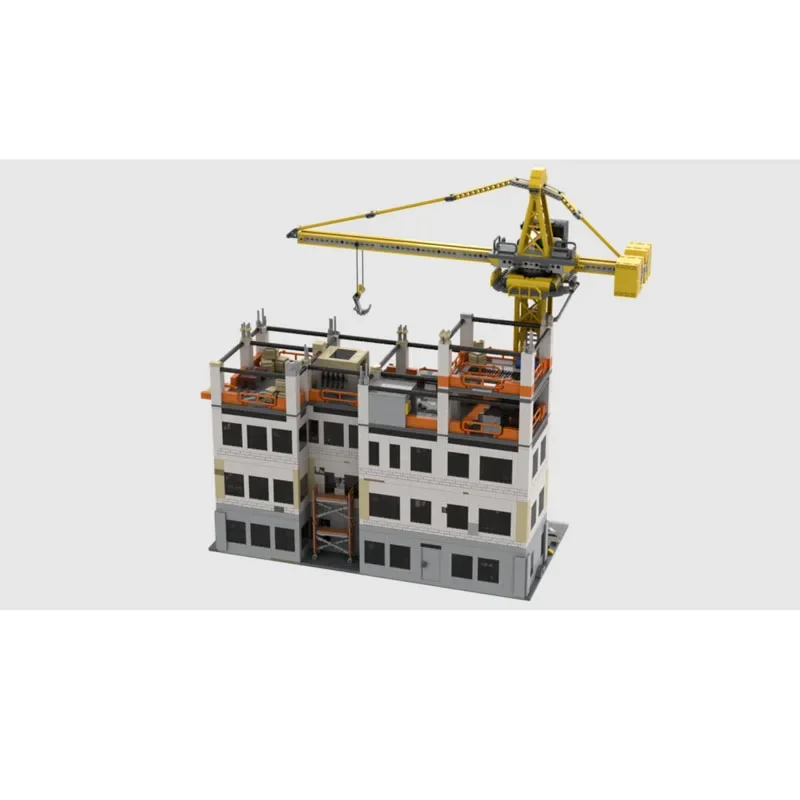 

MOC-187361 Модульный городской строительный башенный кран, кирпичная модель 7184 деталей, креативная игрушка для мальчиков, детский подарок на день рождения и Рождество