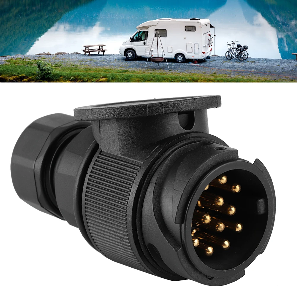 

Portable 13-Pin Trailer Plug Connector Accessory EU 12V for RV Trailers
