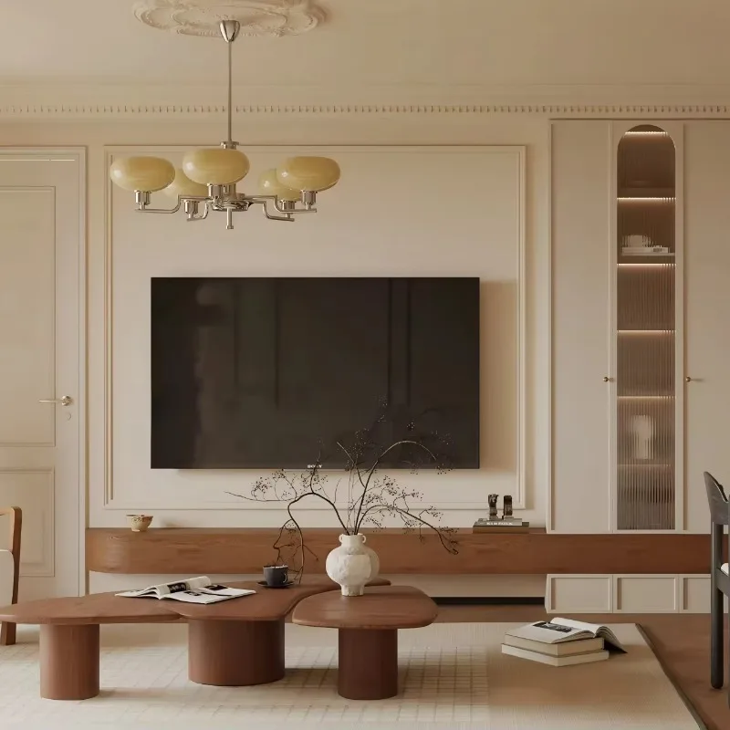 High-end Custom-made Eco-friendly Wood Modern Minimalist-style Multi-functional TV Cabinet for Living Room Furniture