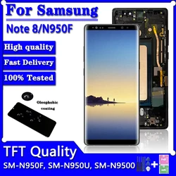 N950 Display Screen With Frame For Samsung Note8 N950F N950U N950W N950FD Note 8 LCD Display Touch Screen Digitizer Assembly New