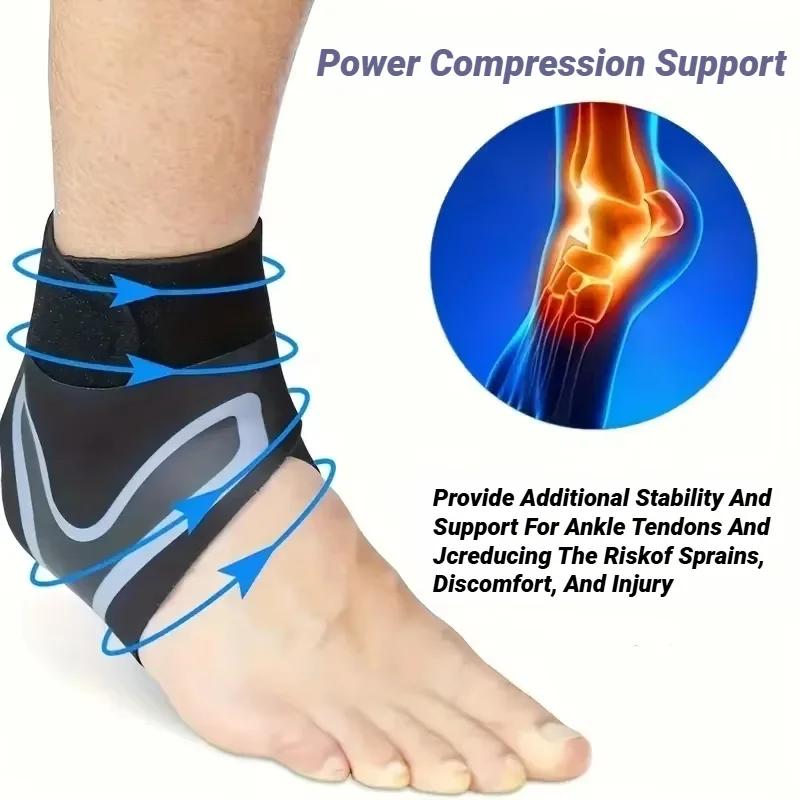 2Pcs Fitness Sports Ankle Brace Adjustable Compression Support Tendon Pain Relief Strap Foot Sprain Injury Wrap Elastic Heel image 3