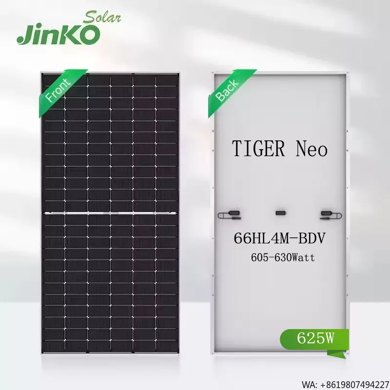 BEST QUALITY JINKO  Tiger Neo N-Type  66HL4M-BDV Solar Panel 605-630W Module With Dual Glass for Commercial Use