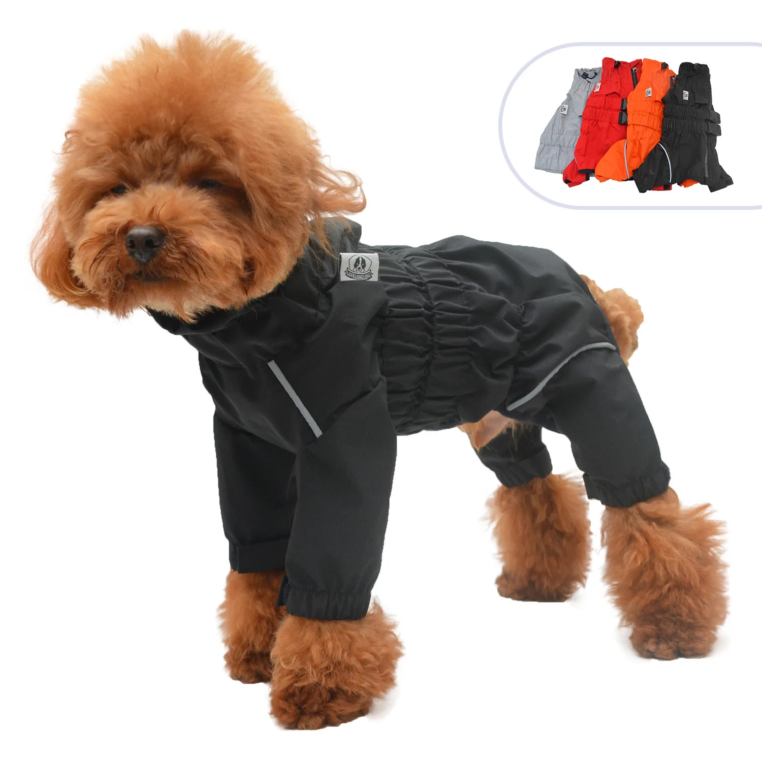 ATUBAN-chaqueta impermeable reflectante para perro, chubasquero ligero de seguridad a prueba de viento y nieve, chaleco para perros pequeños,