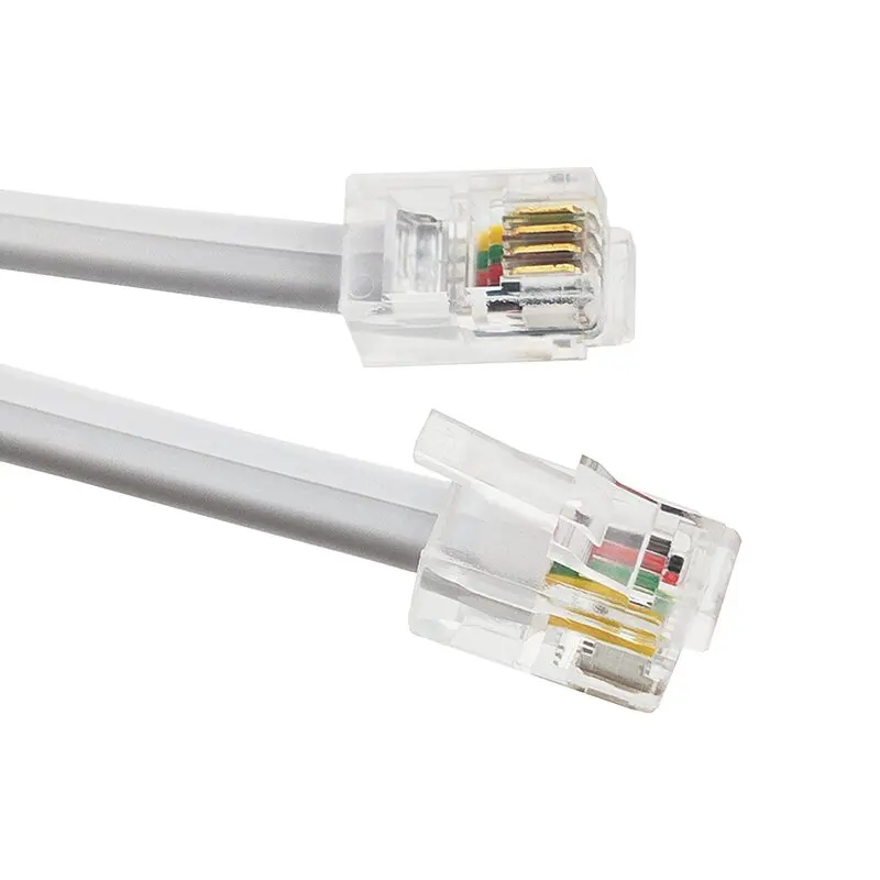 4P4C interface handset telephone crystal head copper four-core flat telephone line finished extension signal line receiver line