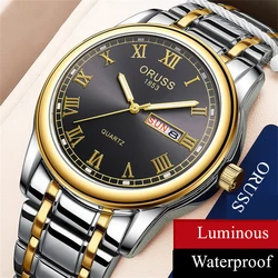 Gentlemen men's watch high-grade atmosphere on the trend of all simple fashion handsome steel belt durable double calendar busin