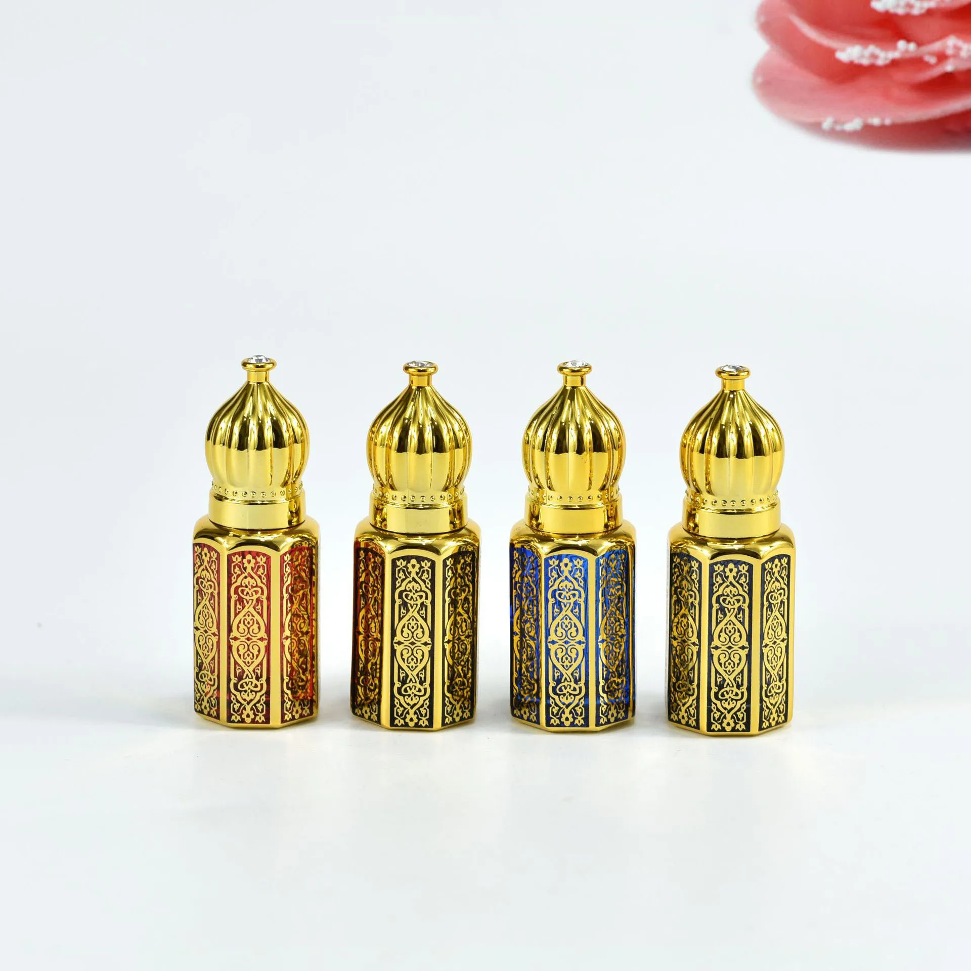 Empty Roller Bottles 6ml Portable Glass Roll on Bottlse Colorful Packaging Mini Essential Oil Container Blending Perfume Bottle