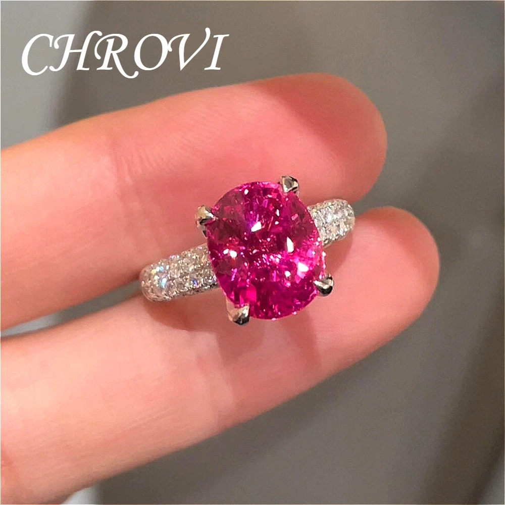 Exquisiter offener Ring aus 925er Sterlingsilber mit rotem Saphir für Damen. Modischer Edelsteinschmuck. – Detail 2