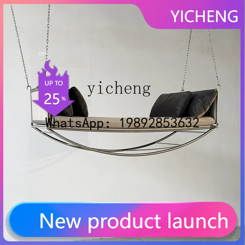 

X1 creative chain steel bone air suspension hammock single bed indoor model room assembly