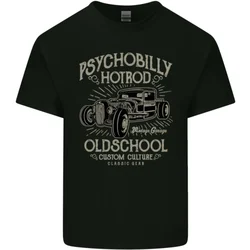 Psychobilly Hotrod Hot Rod Dragster Mens Cotton T-Shirt Tee Top