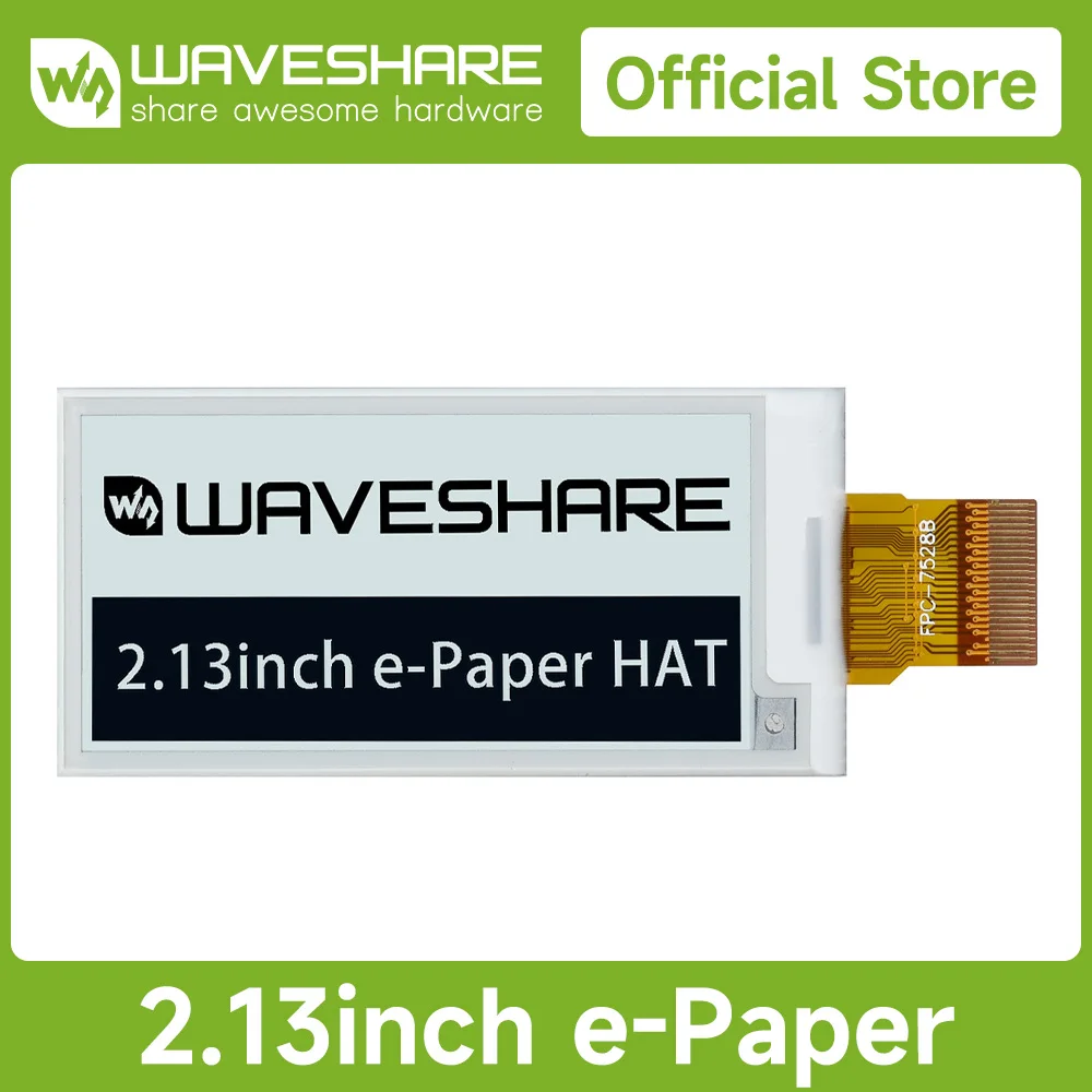 

Waveshare 250x122 2.13inch E-Ink raw display SPI, e-paper black/white two colors compatible Raspberry Pi/Arduino/STM32