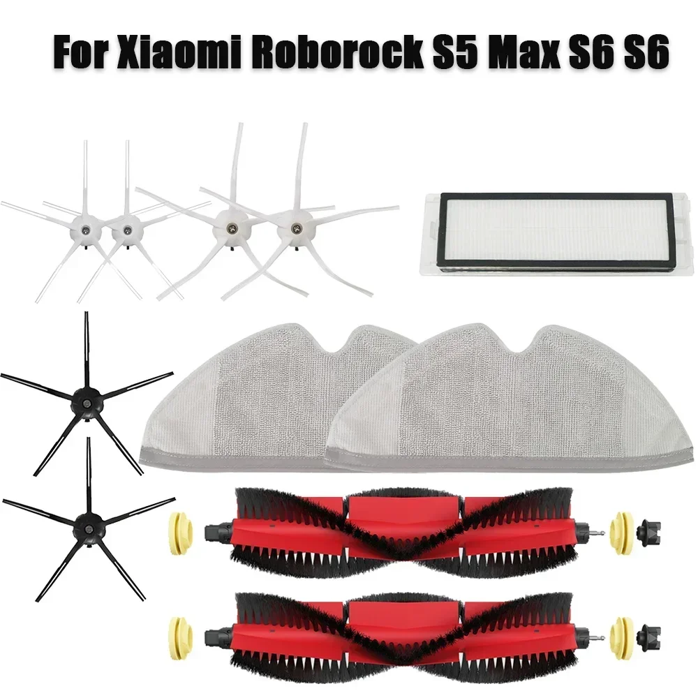 Vacuum Cleaner For Xiaomi Roborock S5 Max S6 S6 Washable Parts Replacement Kit Detachable Roller Silicon Brush Filter Mop cloth