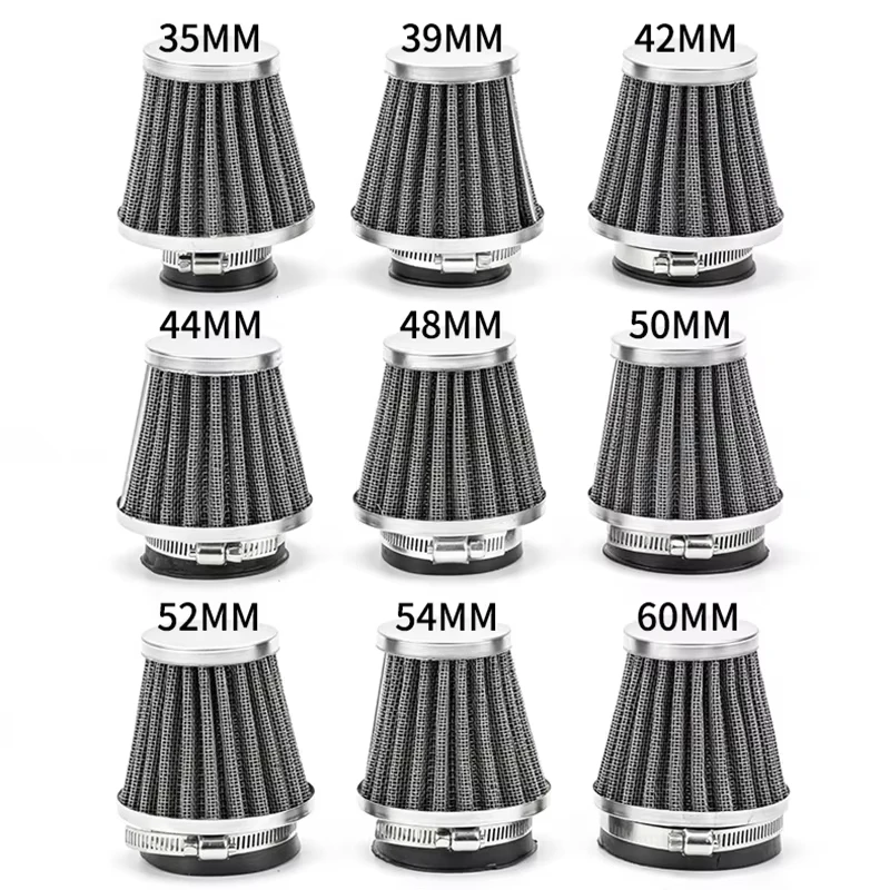 1pcs Universal 35-60mm Motorcycle Tapered Air Filter Cleaner Dirt Pit High Air Flow Filter Moto Conical Air Filter Dirt Cleaner