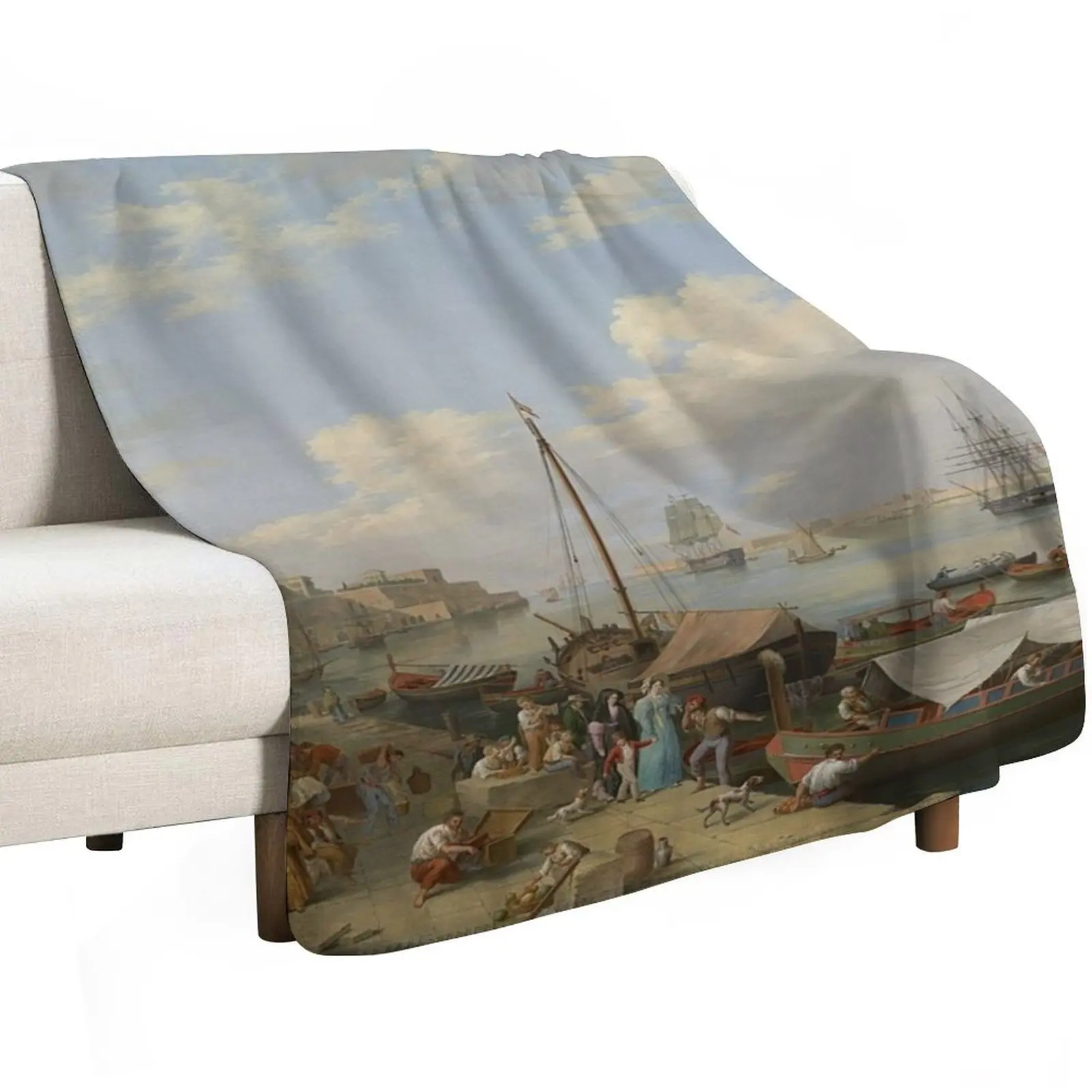 Malta Harbour - Anton Schranz Throw Blanket halloween For Baby Luxury Thicken Luxury Throw Bed Vintage Blankets