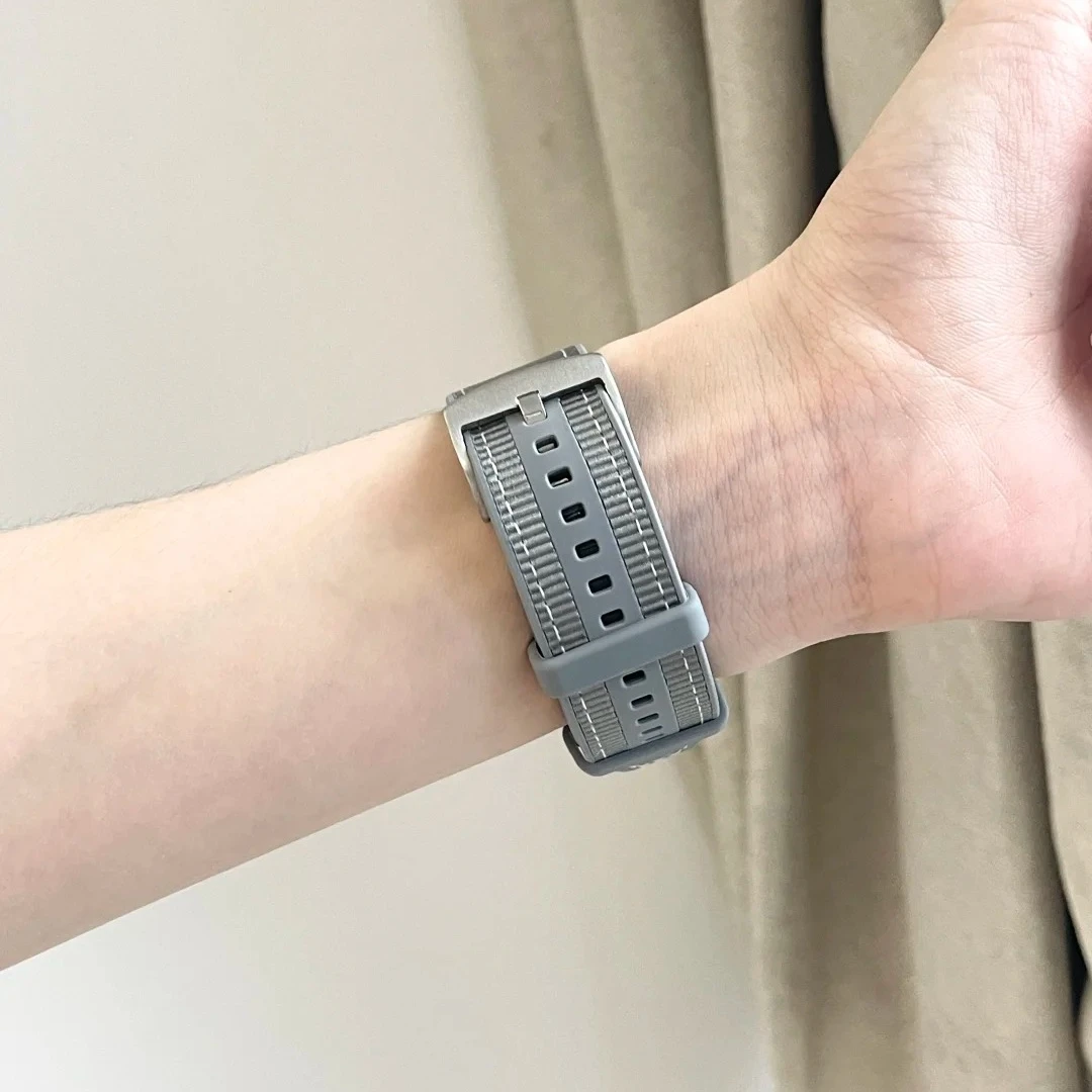 Нейлоновый силиконовый ремешок для часов Huawei Watch GT 4, Samsung Galaxy Watch 3, совместимый с холщовым резиновым водонепроницаемым браслетом для часов