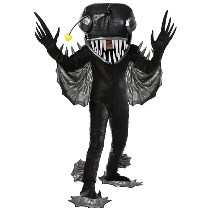 Qq28Halloween monstro peixe Adulto crianças pai-filho roupa animais do mar profundo ângulo cosplay traje escola realizar