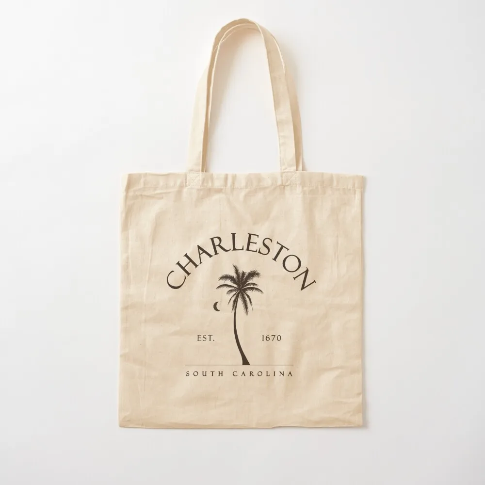 

Charleston Beach Palm Tree Swimming Scuba Novelty Gift SC Tote Bag tote bag women eco bag folding Canvas Tote