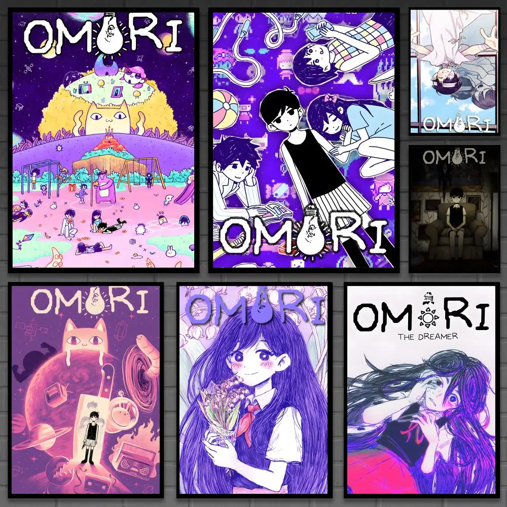 Hot anime Video Game O-Omori Poster Versatile HD Waterproof Wall Art Self-Adhesive Decor for Any Space Ideal Gift