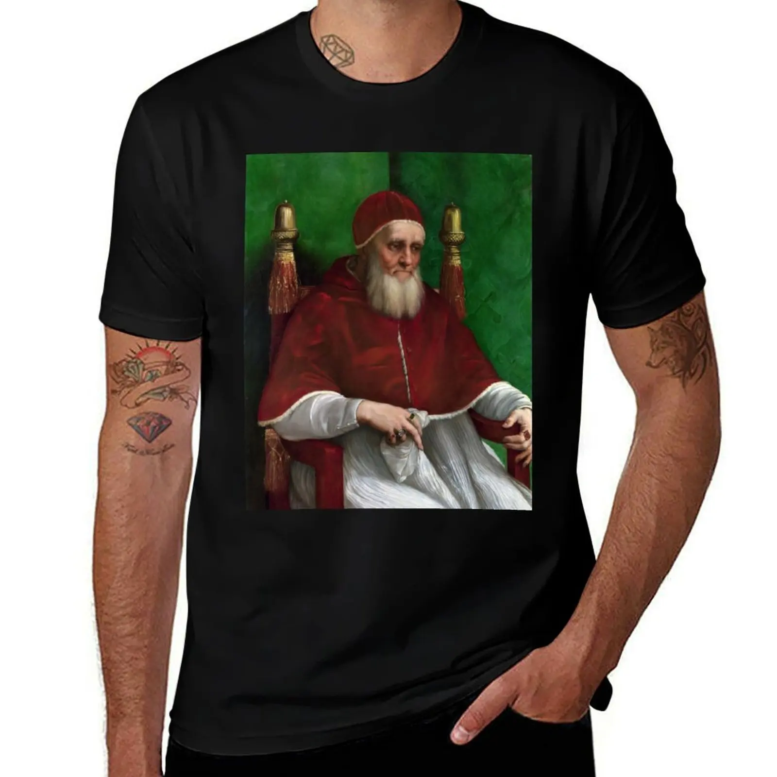 Portrait of Pope Julius II - Raphael T-Shirt Worker Basic Short Sleeve Tee T-Shirt