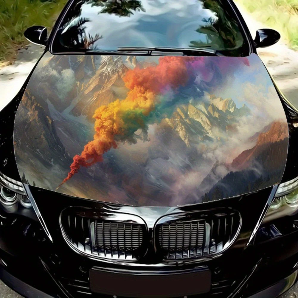 

Радужный дым, горы, красивые, крутые; художественные; праздничные; красочные; подарок; наклейка на капот автомобиля, наклейка на мотоцикл и грузовик,