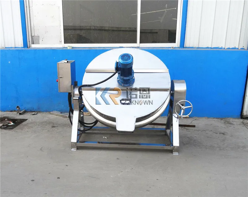 Industrial Semi Automatic Incline Slurry Jam Food Paste Cooking Pot with Mixer Electric Jacketed Kettle Commerical Kettle