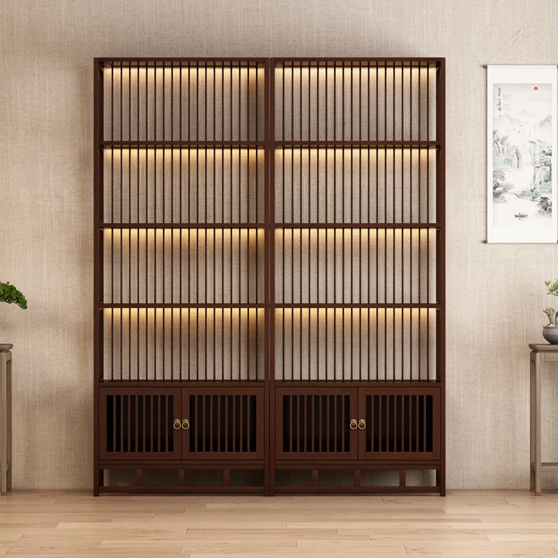 

Standing Shelves Bar Cabinet Living Room Mobile Kitchen Restaurant Luxury Wine Cabinet Wood Cave A Vin Chinese Style Furniture