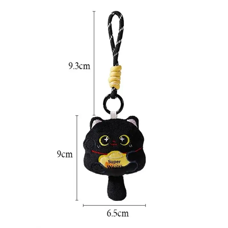 1/2 Piezas de Adorable Mascota de Gato de la Suerte, Peluche, Juguete de Peluche, Llavero, Colgante, Cordón para Bolsa, Recuerdo de Bendición del Año Nuevo Chino