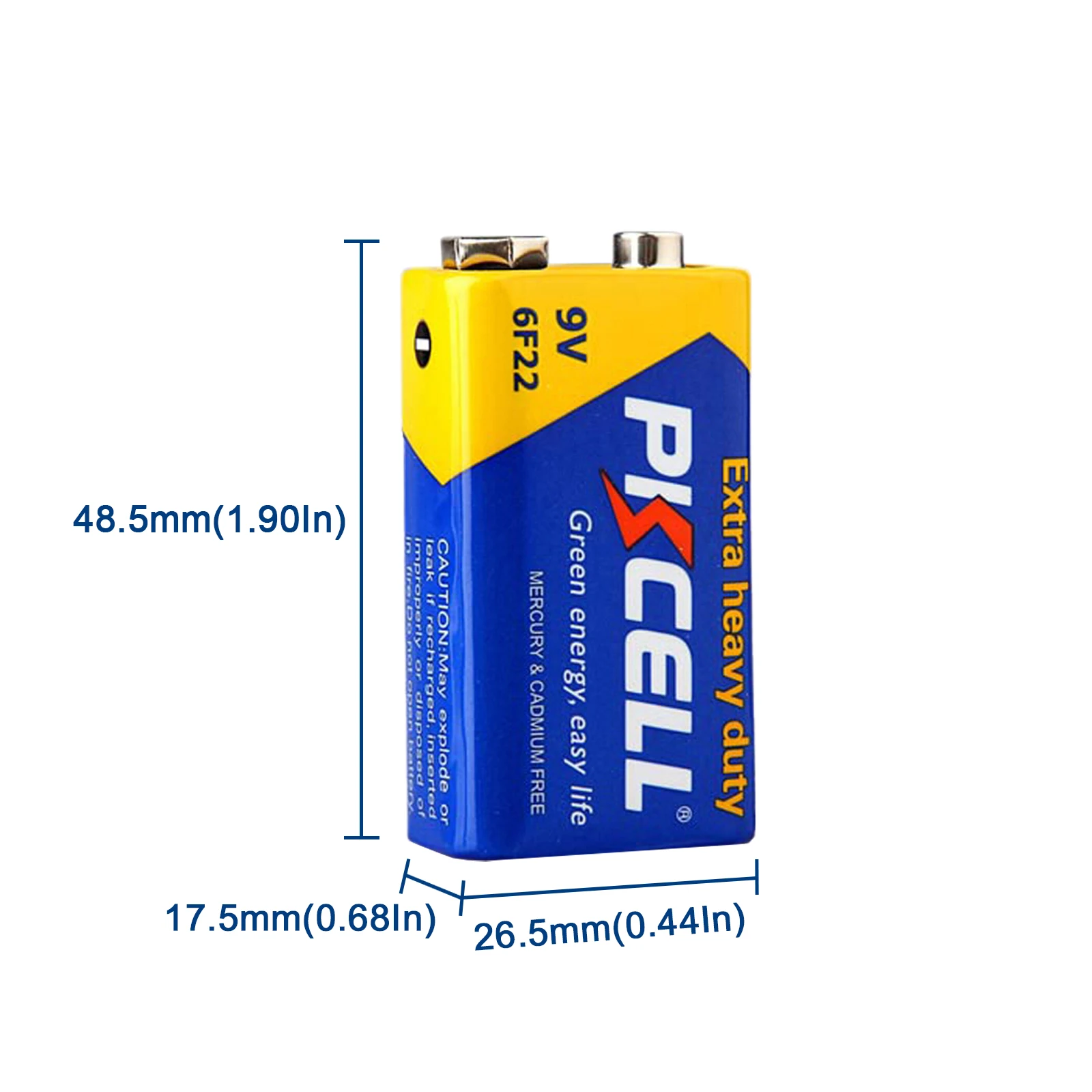 50PC PKCELL 9V Battery 6F22 Super Heavy Duty Batteries AS PPP3 9V single use For Smoke Detector ,Multimeter Microphone KTV Use