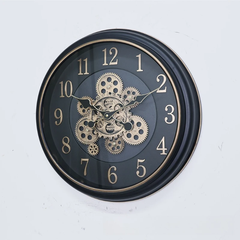 Relojes de pared de estilo europeo, relojes de pared creativos retro con engranajes, individualidad industrial, decoración bonita para el hogar, Relojes De Pared ZY40BGZ