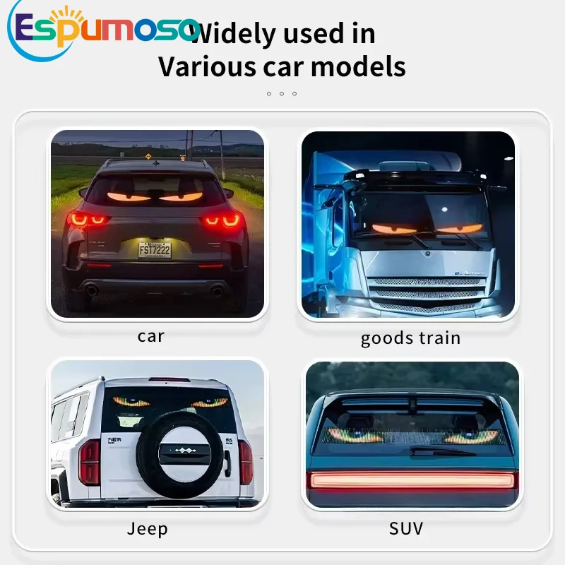 

Truck windshield remote control flexible led eye animation display smart scrolling message eye Soft LED Sign Board for trucks