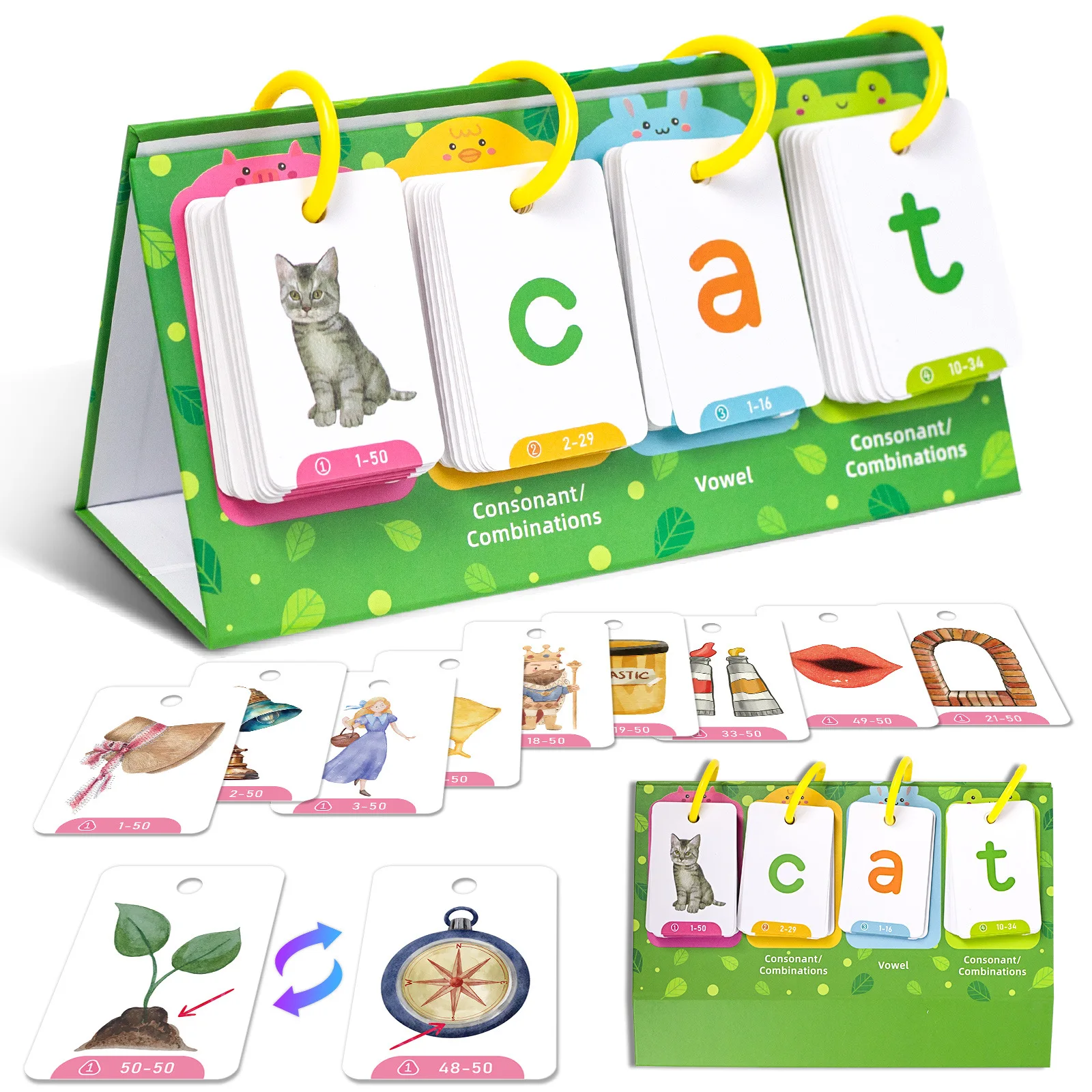 DIY Spell Words Table Model Visual Word Cognition Card Cartoon Parent-child Interaction Learning Education Toy For Children Kids