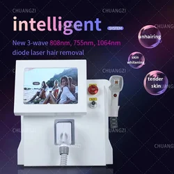 Depiladora Laser Painless Permanen 3 Wavelength Diode Laser Hair Removal Machine 808NM Ice Platinum Cooling System Beautiful